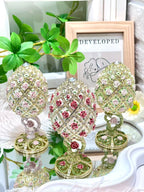 Handmade enamel-painted Russian egg jewelry box